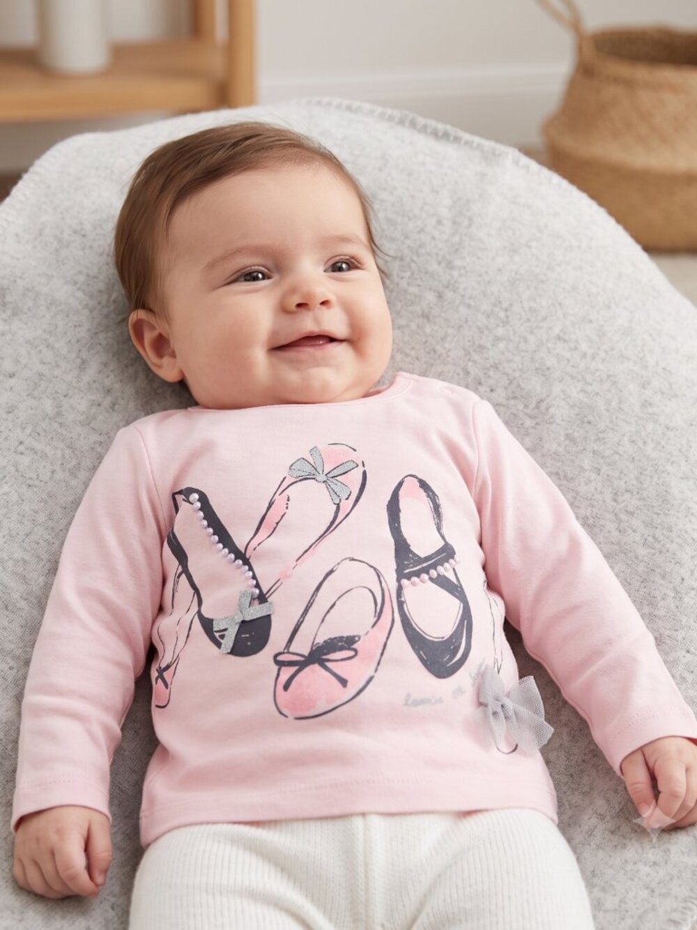 NWT Carter's Baby Girl Ballet Slipper Graphic Long Sleeve Pink T-Shirt 3 Months